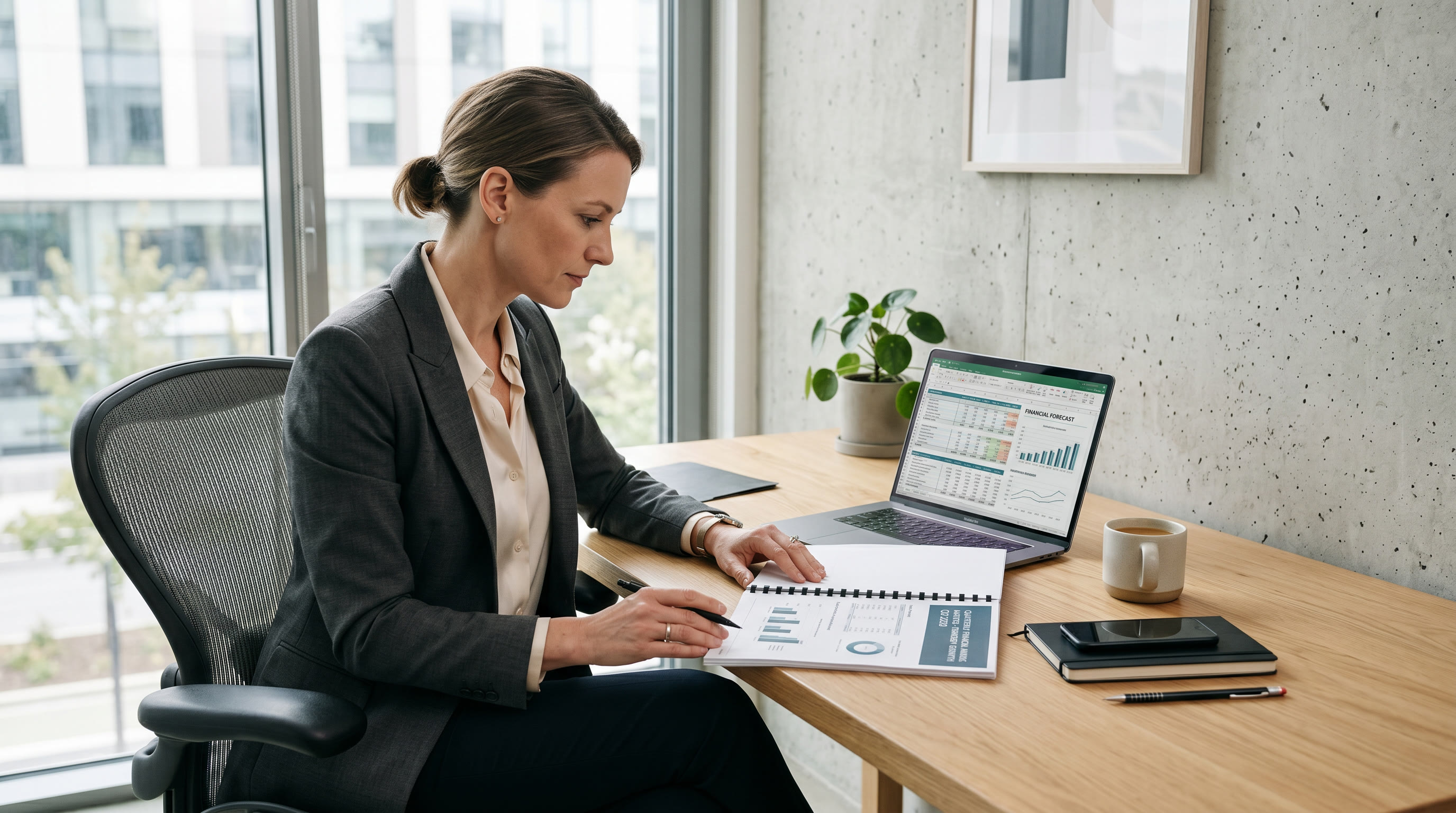 Strategy work at desk